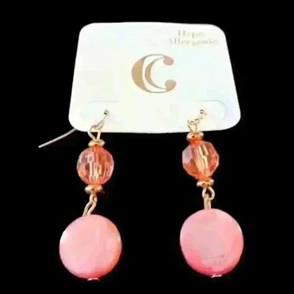 Charming Charlies gold and pink earrings - Picture 2 of 2